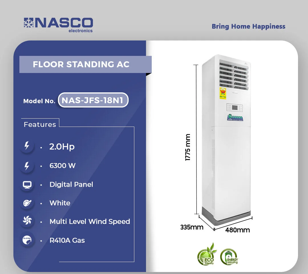 Nasco 18000 Btu/h Floor Standing AC (NAS-JFS-18N1) specification and features
